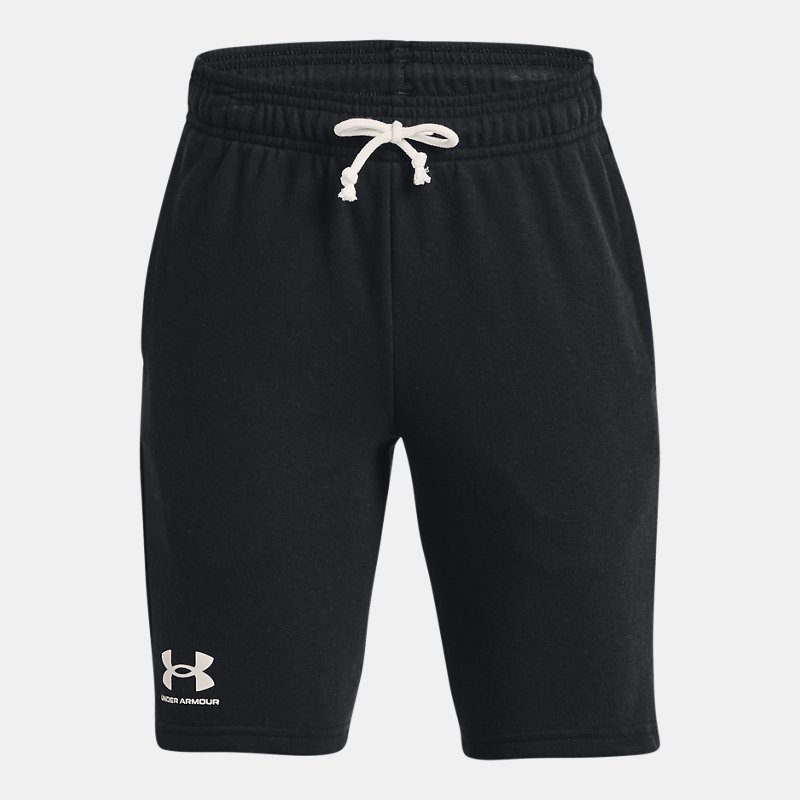 Boys'  Under Armour  Rival Terry Shorts Black / Mod Gray / Onyx White YLG (59 - 63 in)